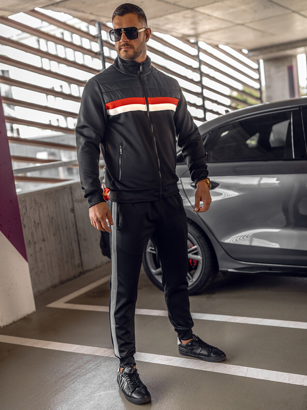 Czarny dres męski Denley 3A166A