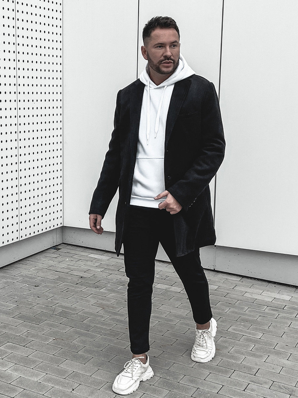 Płaszcz męski zimowy czarny Denley 1047B