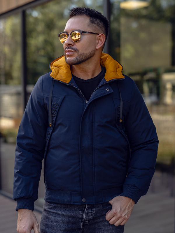 Granatowa kurtka męska zimowa Denley 27M8100