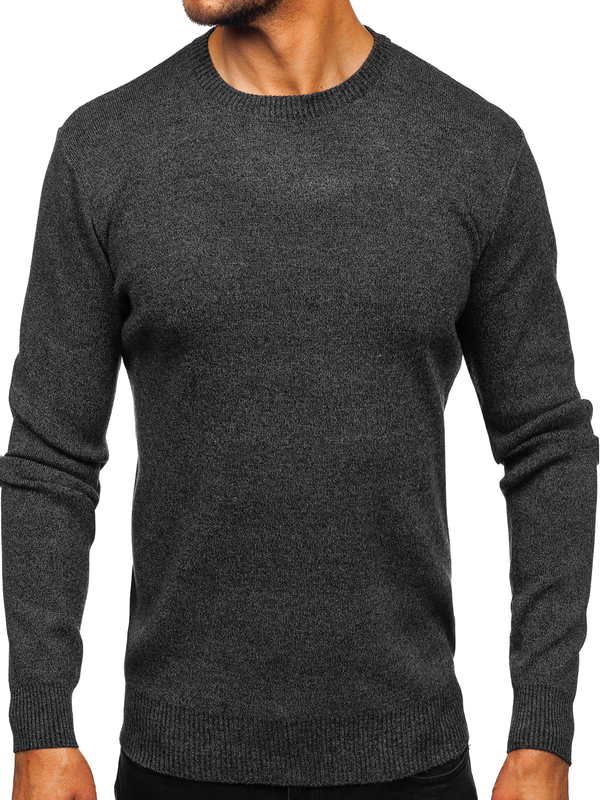 Grafitowy sweter męski Denley S8712