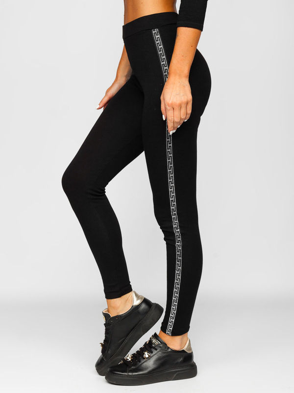 Czarne legginsy damskie Denley W6993A2