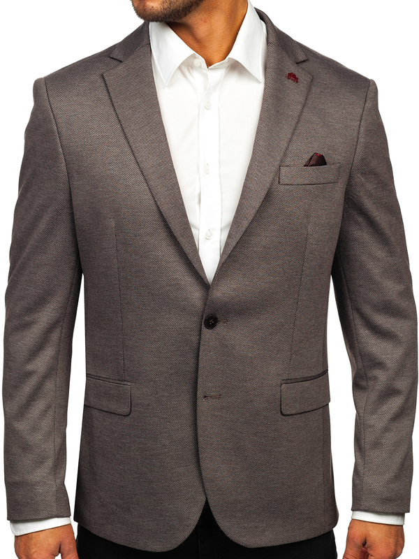 Ciemnobrązowa marynarka męska elegancka Denley 024