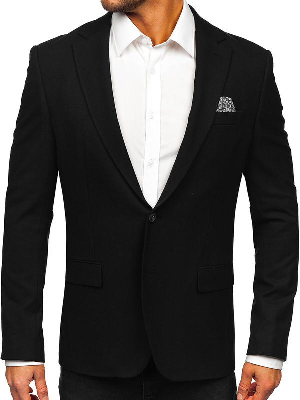 Czarna marynarka męska elegancka Denley 24400