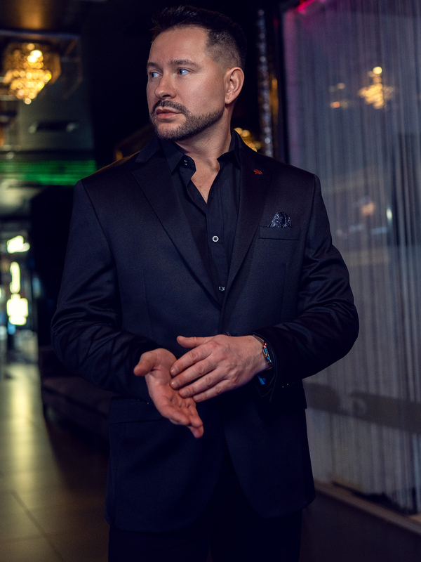 Marynarka męska casual czarna Denley 026A