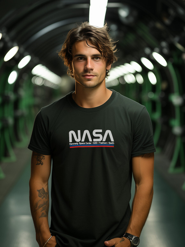 Czarny bawełniany t-shirt męski z nadrukiem Bolf 14749A2