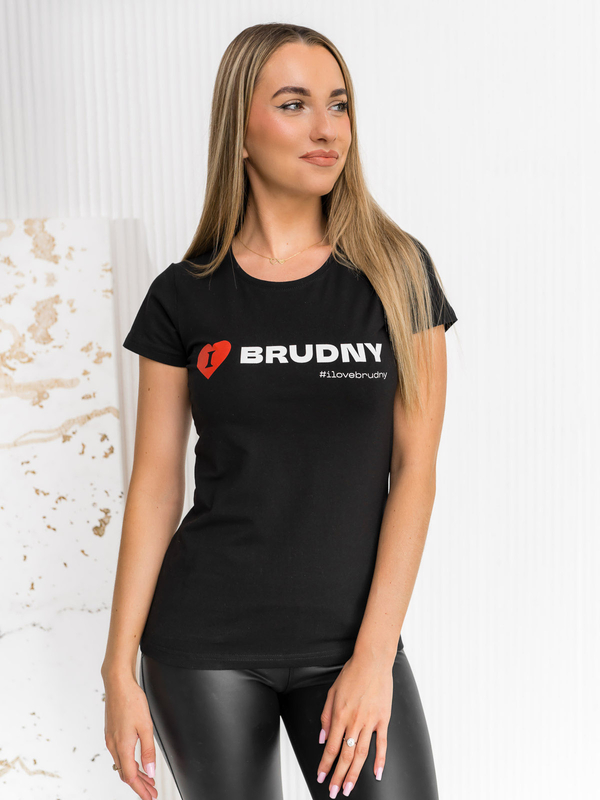 Czarny t-shirt damski z kolekcji Igor Brudny z nadrukiem 01