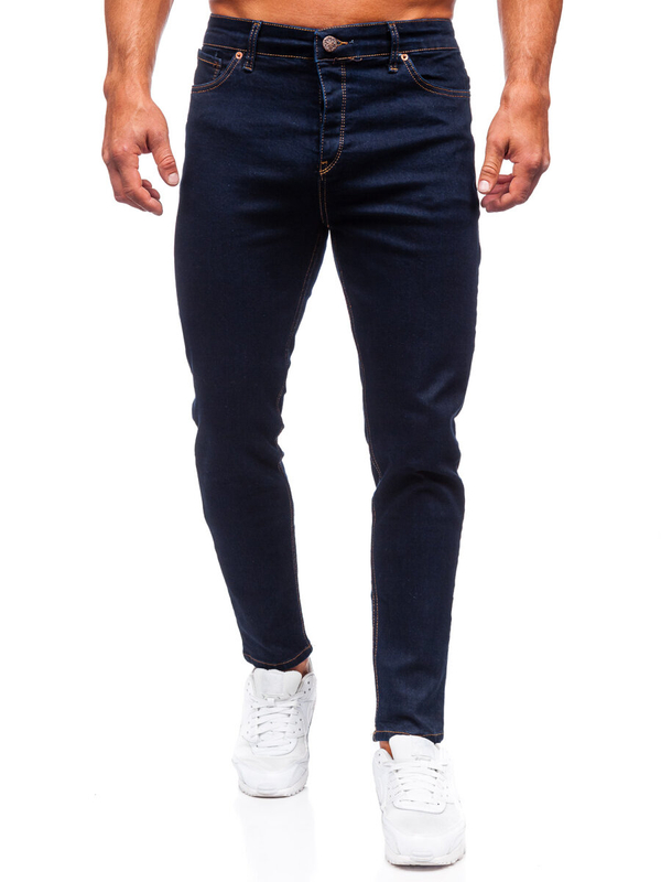 Granatowe spodnie jeansowe męskie regular fit Denley 5305