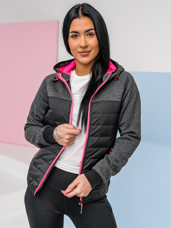 Bluzo-kurtka damska sportowa czarna Denley KSW4002