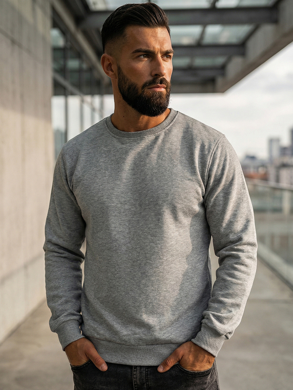 Bluza męska basic szara Bolf Adrio