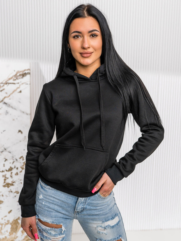 Bluza damska czarna kangurka Denley W02A1
