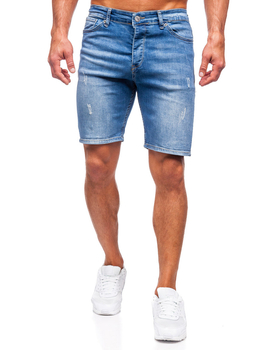 Granatowe krótkie spodenki jeansowe Denley 0466