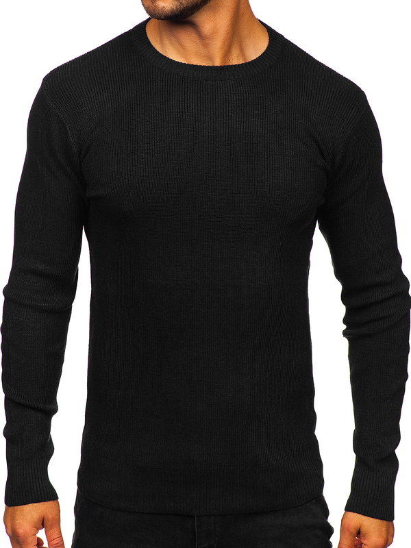 Czarny sweter męski Denley S8750