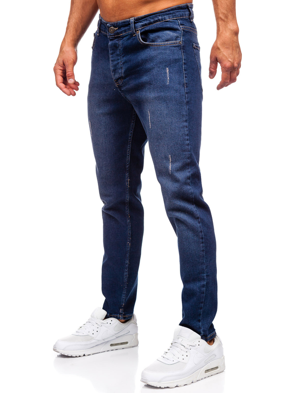 Granatowe spodnie jeansowe męskie slim fit Denley 6558-2